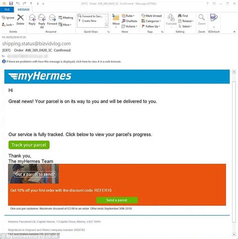 hermes spam mail|hermes bank scam.